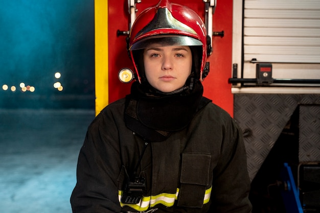 Bombero listo para su misión.