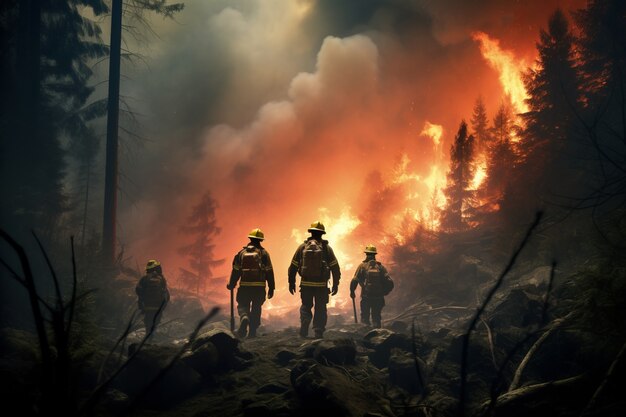 Los bomberos ayudan con los incendios forestales de la naturaleza