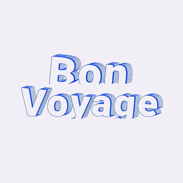 Foto gratuita bon voyage word en estilo de texto en capas