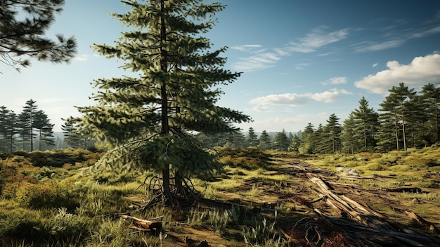 Foto gratuita bosque de pinos escena dramática y pintoresca.