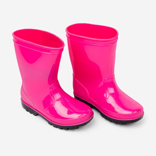 Foto gratuita botas de lluvia rosa calzado moda