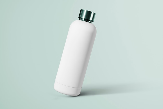 Botella de agua reutilizable blanca