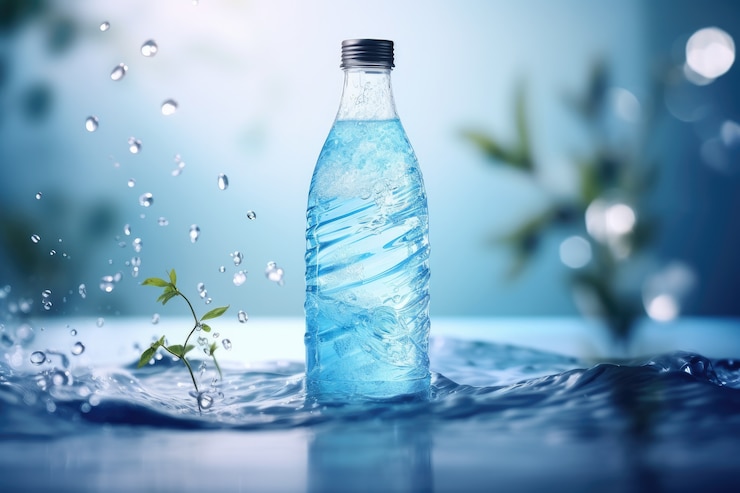 Foto gratuito botella de agua transparente en el estudio