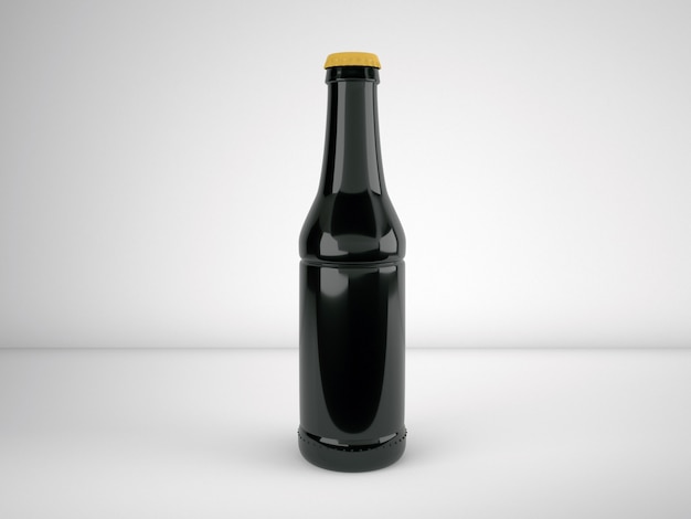 Botella negra de cerveza