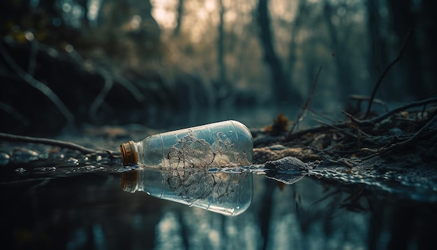 Foto gratuita una botella de la que crece un árbol.