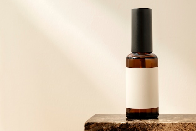 Botella de spray de aceite esencial, producto de belleza aromático