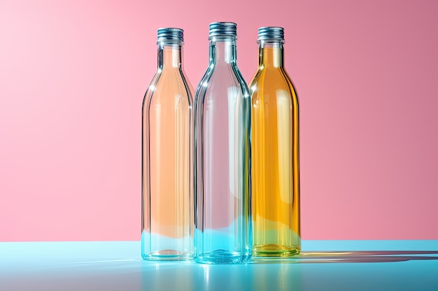 Foto gratuita botellas de agua fotorrealistas