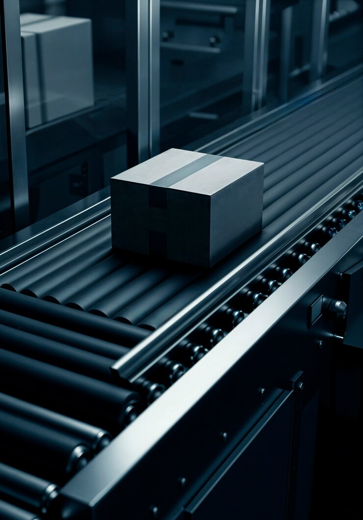 Foto gratuito box on a conveyor belt