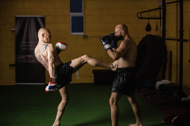 Boxeadores tailandeses practicando boxeo