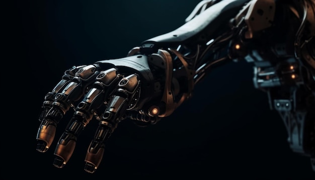 Brazo robótico en movimiento innovación tecnológica futurista generada por IA