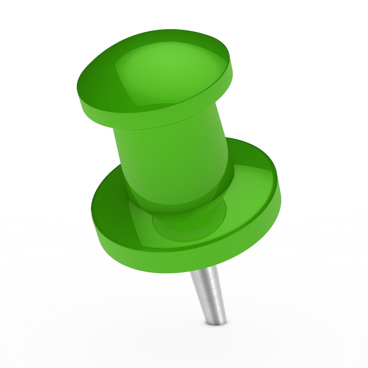 Photo Gratis bright green thumbtack