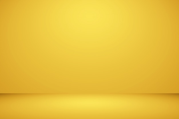 Brillante pared amarillo estudio borroso