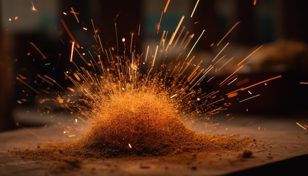 Foto gratuita brillantes chispas de acero celebran la creatividad de la industria metalúrgica generada por ia