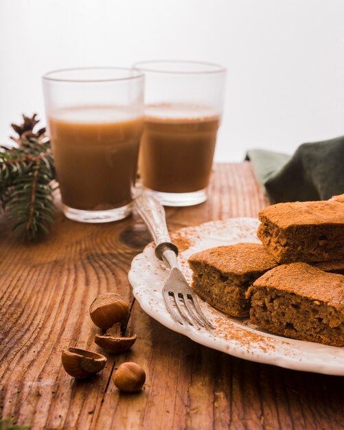 Brownies de chocolate y café