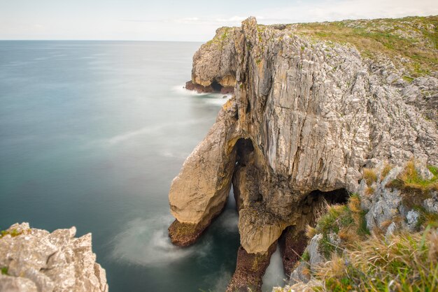 Bufones de Arenillas en la costa de Asturias, norte de España