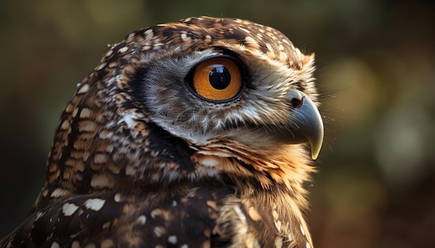 Foto gratuita búho cornudo con sabiduría en sus ojos generado por ia