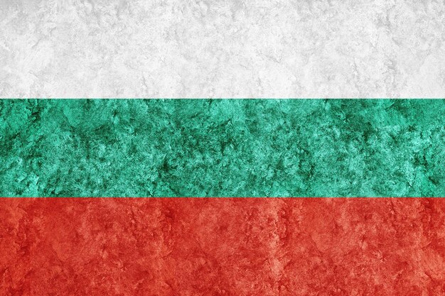 Bulgaria Bandera metálica, bandera texturizada, bandera grunge