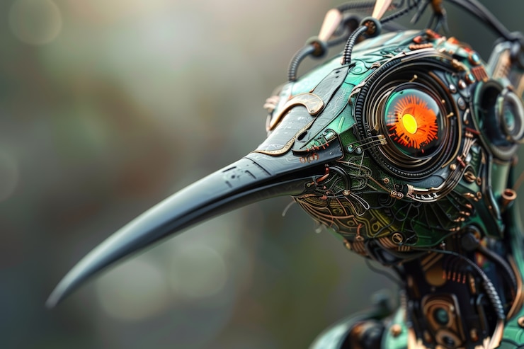 Photo Gratis burung kolibri robot futuristik