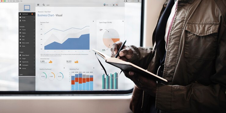 Photo Gratis business chart visual graphics report concept