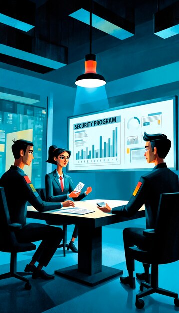 Business team presentation in modern conference room