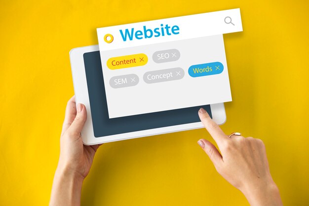 Búsqueda de palabras clave SEO contenido de sitios web etiquetas