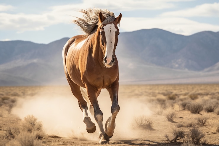 Foto gratuito caballo corriendo por el paisaje del viejo oeste