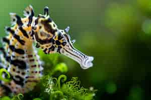 Foto gratuita un caballo de mar realista en el entorno subacuático salvaje