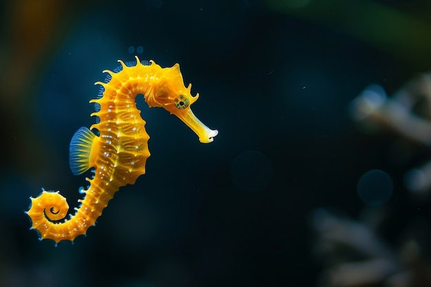 Foto gratuita un caballo de mar realista en el entorno subacuático salvaje