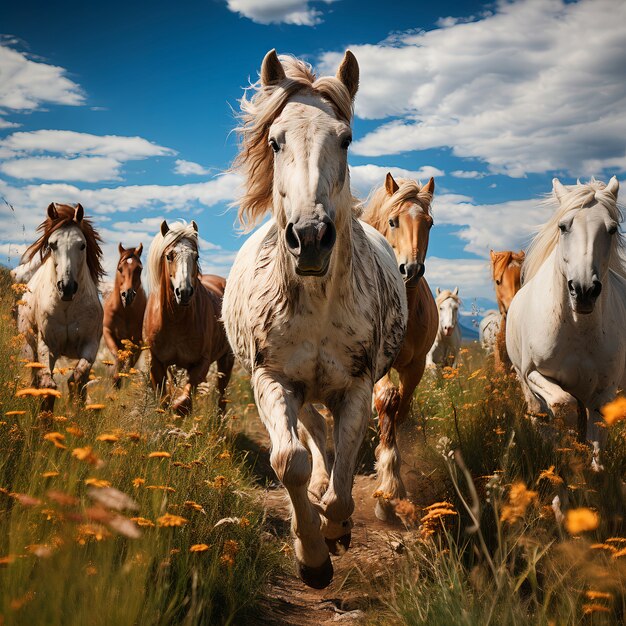 El caballo en la naturaleza genera imagen