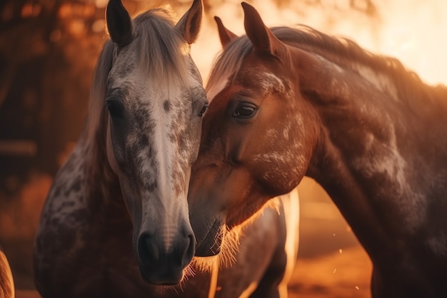 Foto gratuita el caballo en la naturaleza genera imagen