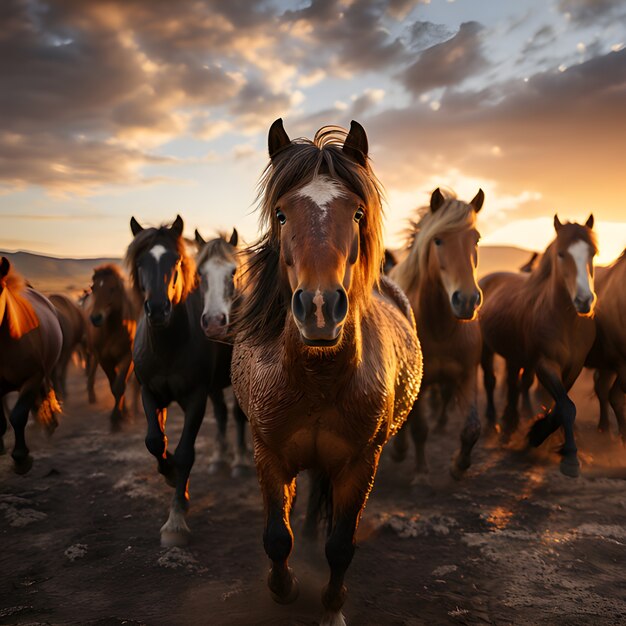 El caballo en la naturaleza genera imagen