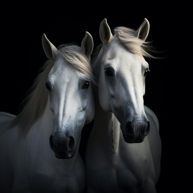 Foto gratuita el caballo en la naturaleza genera imagen