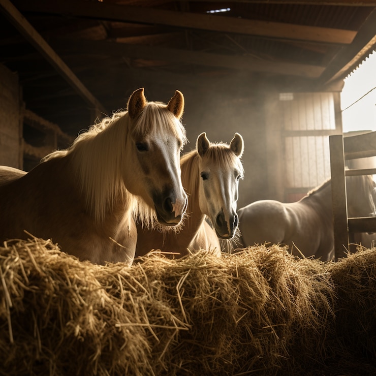 Foto gratuito el caballo en la naturaleza genera imagen