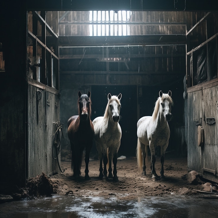 Foto gratuito el caballo en la naturaleza genera imagen