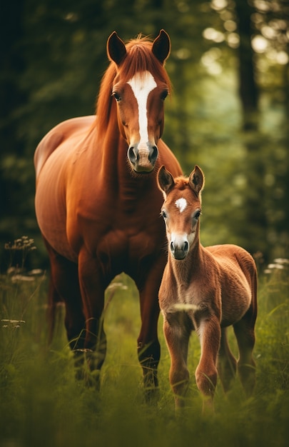 El caballo en la naturaleza genera imagen