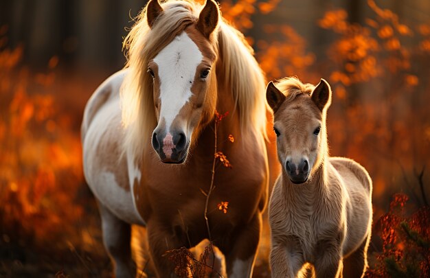 Foto gratuita el caballo en la naturaleza genera imagen