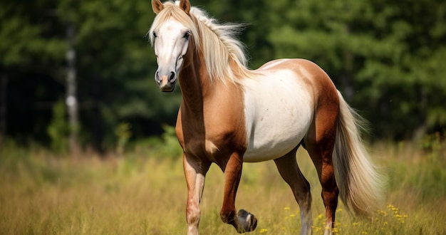 Foto gratuita el caballo en la naturaleza genera imagen