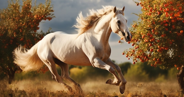 Foto gratuita el caballo en la naturaleza genera imagen