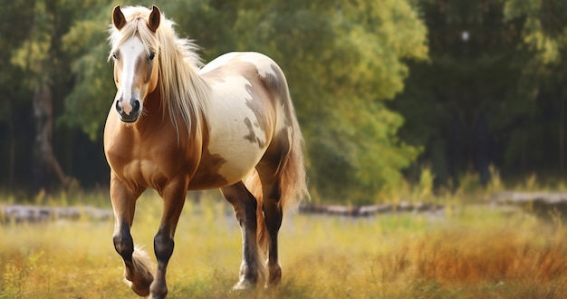 Foto gratuita el caballo en la naturaleza genera imagen