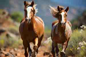 Foto gratuita el caballo en la naturaleza genera imagen