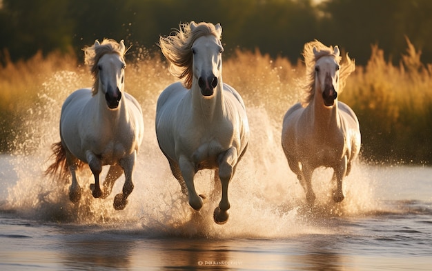 Foto gratuita el caballo en la naturaleza genera imagen