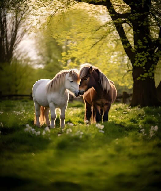 Los caballos de cerca en la naturaleza