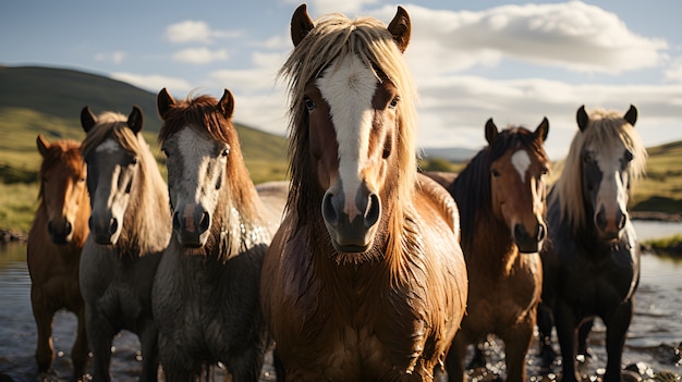 Los caballos en la naturaleza generan imagen