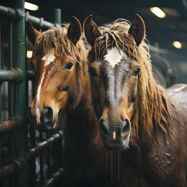 Foto gratuito los caballos en la naturaleza generan imagen