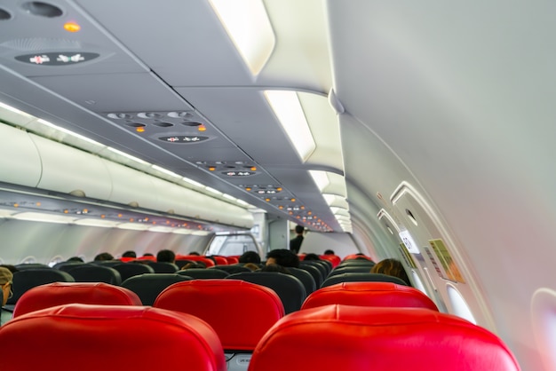 Cabina en el interior del avión.