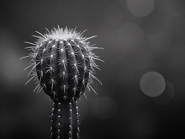 Cactus del desierto blanco y negro