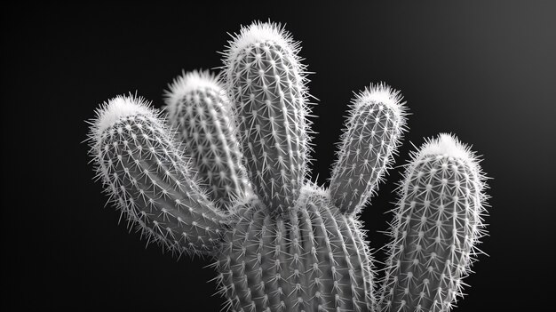 Foto gratuita cactus del desierto blanco y negro