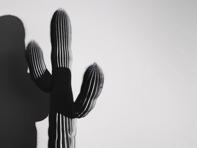 Cactus del desierto blanco y negro