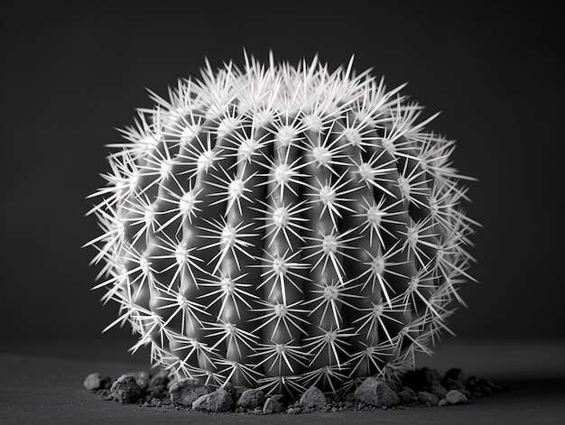 Foto gratuita cactus del desierto blanco y negro