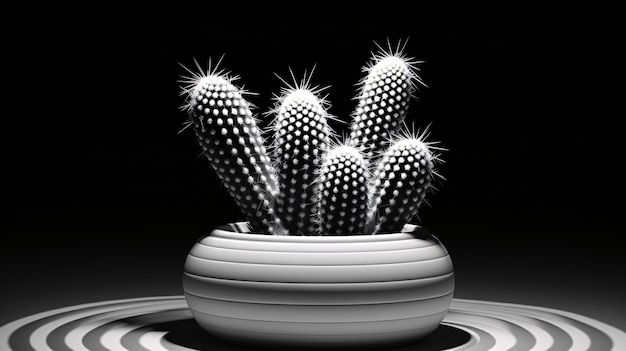 Foto gratuita cactus del desierto blanco y negro